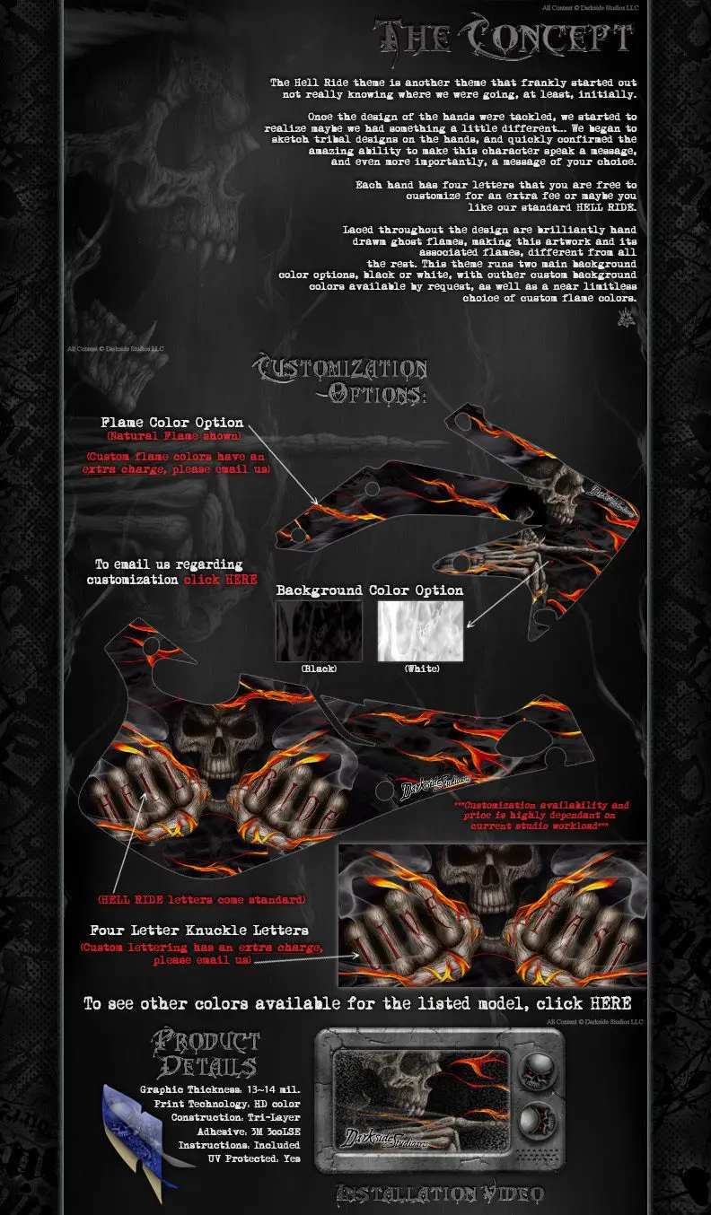'Hell Ride' Themed Body Skin Fits Axial Rr10 Bomber Panels # Ax90053 2