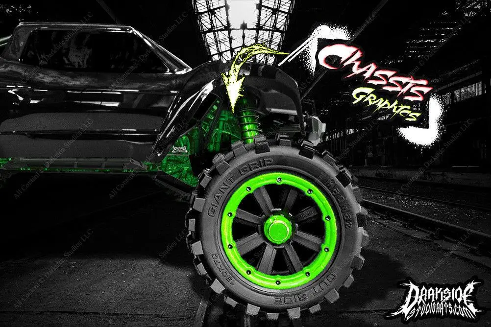 'Machinehead' Themed Aftermarket Hop Up Graphics Fits Shock Towers On Traxxas X-Maxx 6S 8S Chassis 1