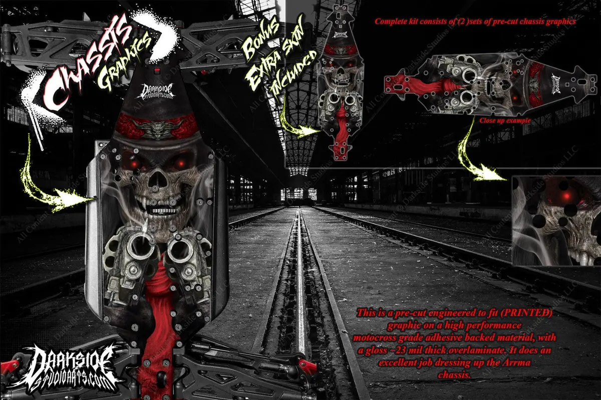 'The Outlaw' Themed Chassis Skin Graphics Fits Yokomo Yz-2 Chassis Yokz2-0023 2