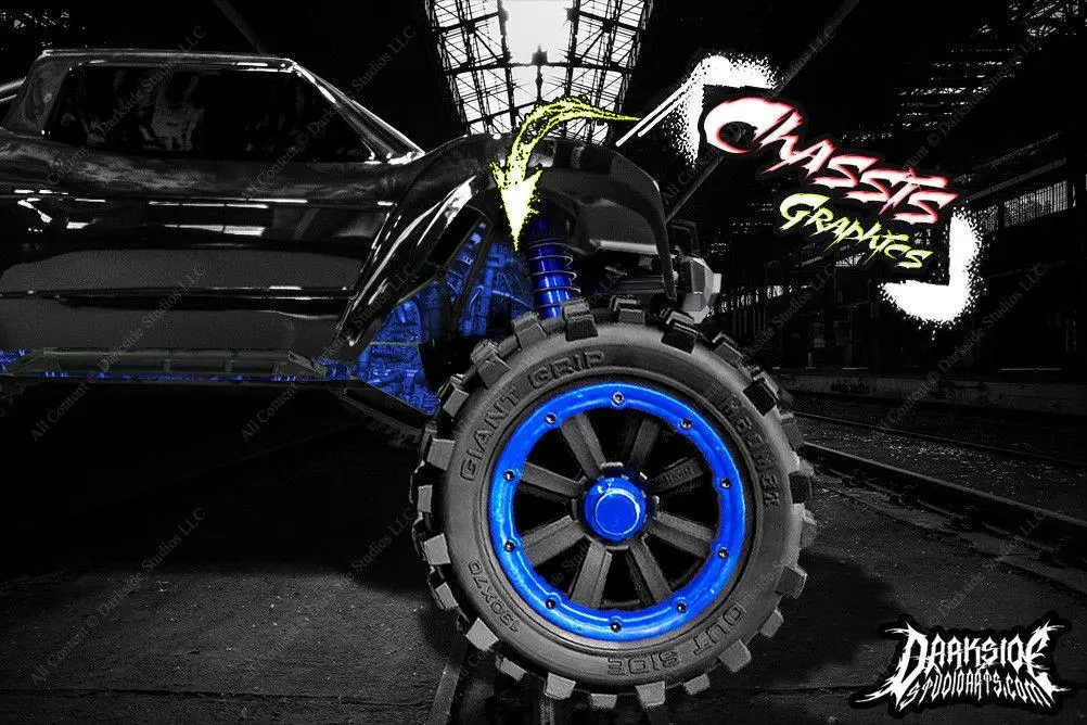 'Machinehead' Themed Aftermarket Hop Up Graphics Fits Shock Towers On Traxxas X-Maxx 6S 8S Chassis 1