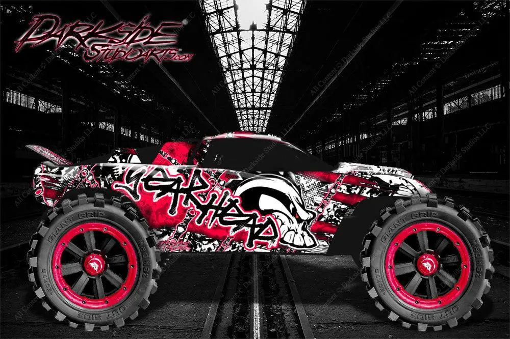 'Gear Head' Graphics Wrap Skin Fits Traxxas Rustler Lexan Body Parts Red Edition 1