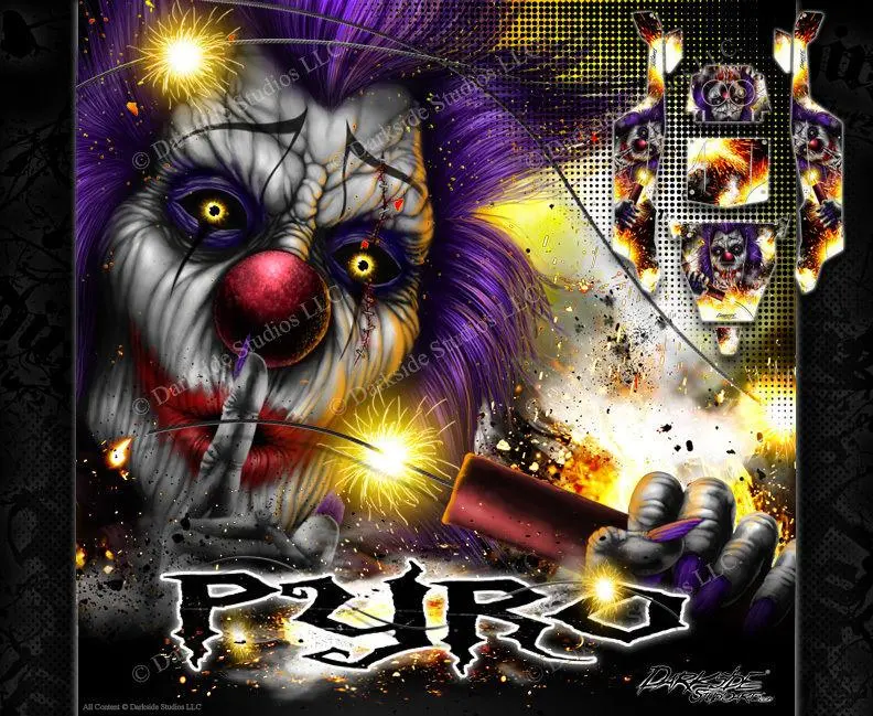 'Pyro' Clown Themed Wrap Decal Skin Kit For Axial Yeti Monster Buggy 1/8 Body # Ax31039 1