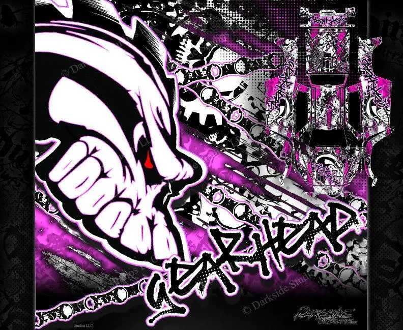 'Gear Head' Graphics Wrap Fits Traxxas X-Maxx Proline Ford Raptor, Chevy Silverado, Brute Bash & Stock Body 1