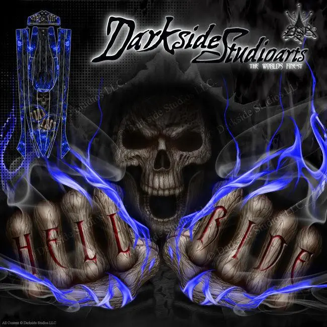 'Hell Ride' Graphics Skin Decal Kit Pre-Cut To Fit Traxxas Spartan Boats 1