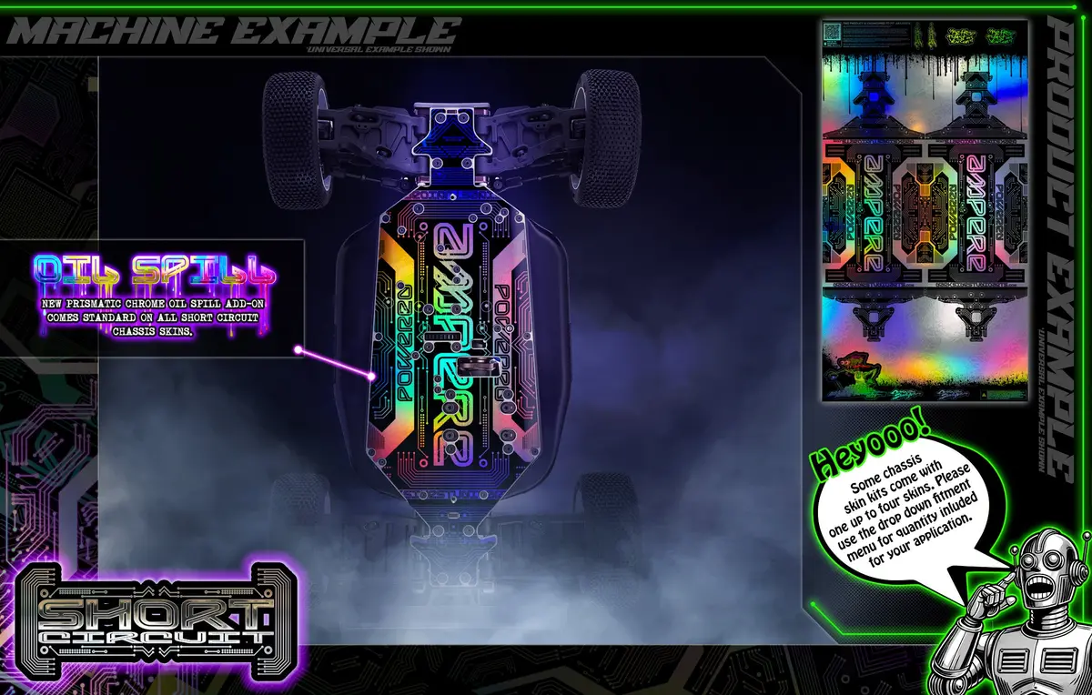 'Short Circuit' Aftermarket Themed Chassis Skin Fits Traxxas® | Sledge | Sledge M2c 1