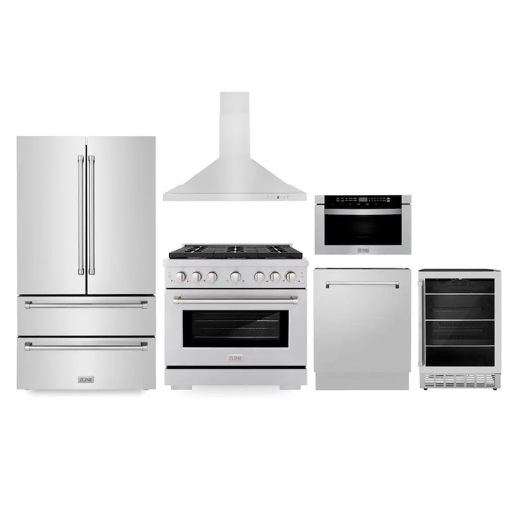 Z-Line Kitchen Packages Model 6Kpr-Sgrrh36-Mwdwv-Rbv 1