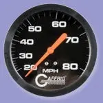 Gaffrig Part #4320 3 3/4 Inch 80 Mph Liquid Filled Black Speedometer Marine Boat Gauge Kit 1