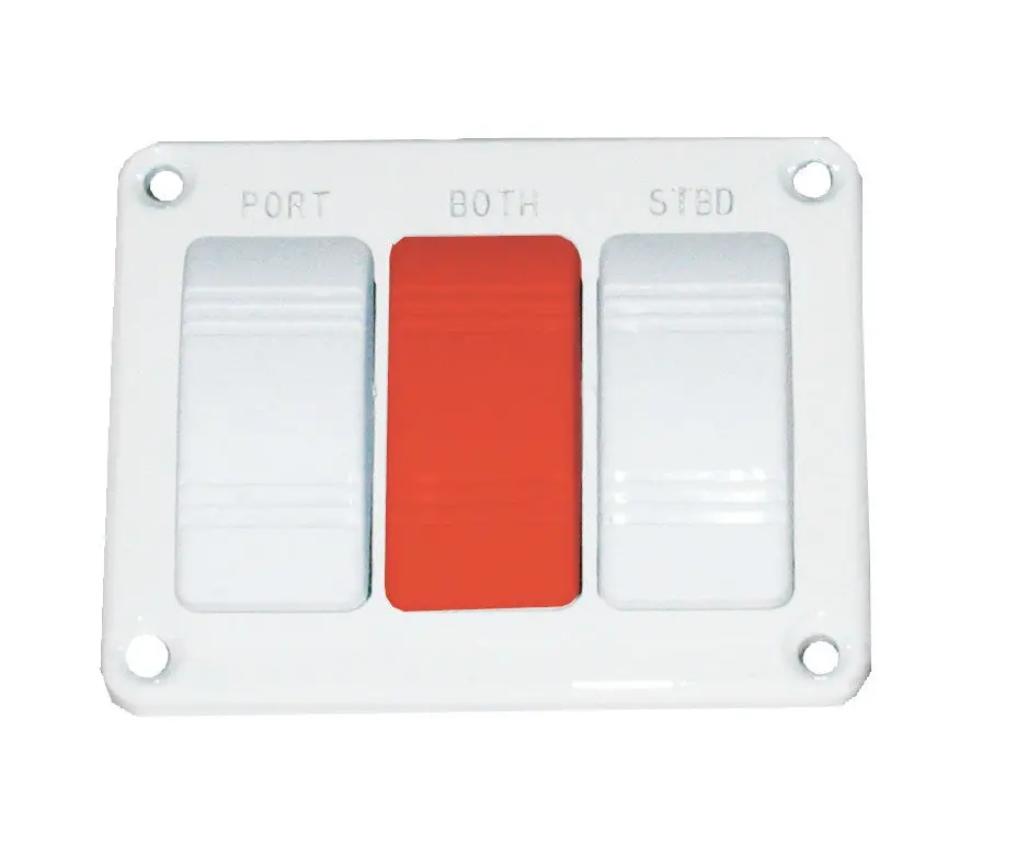 Gaffrig Switch Panel - 2 Tabs 1 Override - W/Red Override - White And Black Switch Panel 1