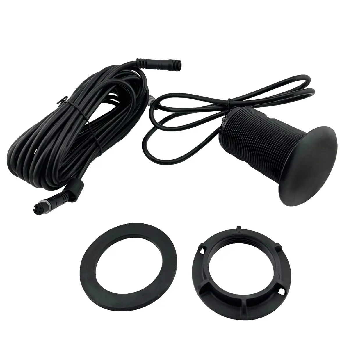 Gaffrig Part #9259 Flush Mount Depth And Water Temp Transducer-Installed Thru Hull 1