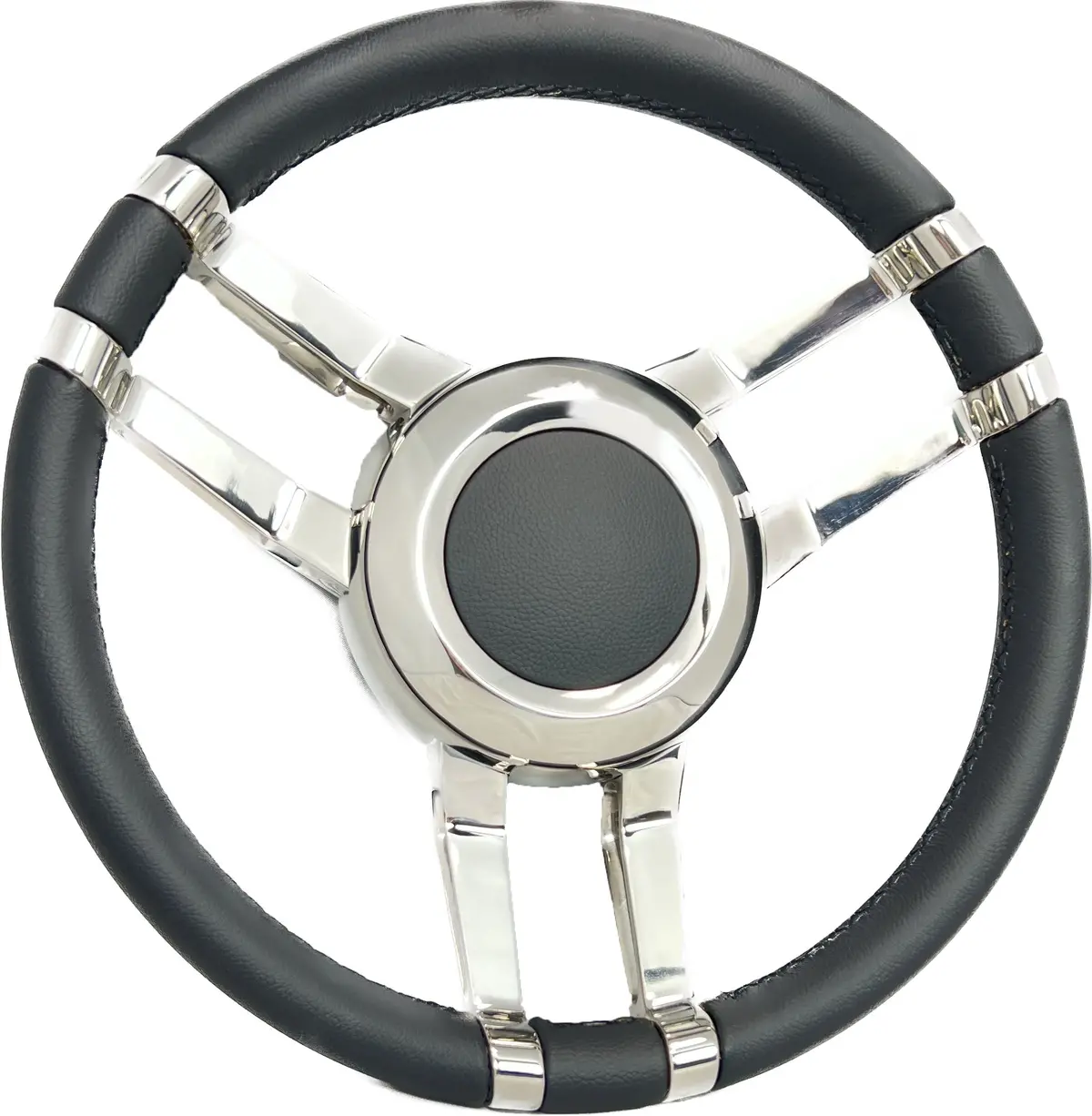 Gaffrig Part #9673 Steering Wheel Leather With Polished Spoke 1