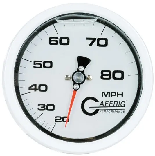 Gaffrig Part #4600 4 Inch 80 Mph Liquid Filled White Speedometer Marine Boat Gauge Head Only 1