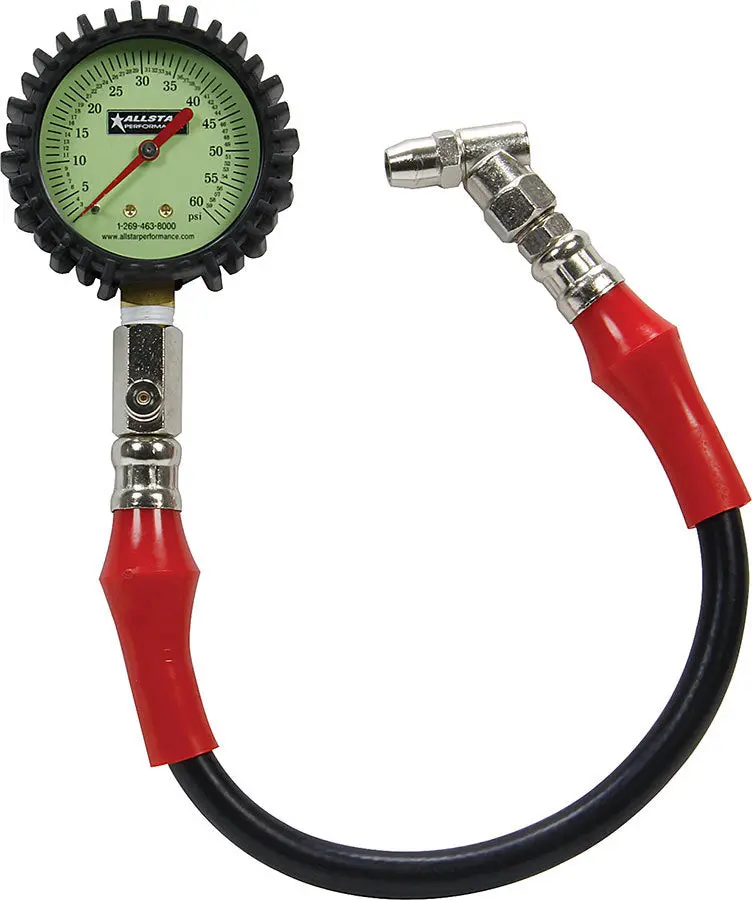Tire Pressure Gauge 0-60 Psi Glow In The Dark 2.25" 1
