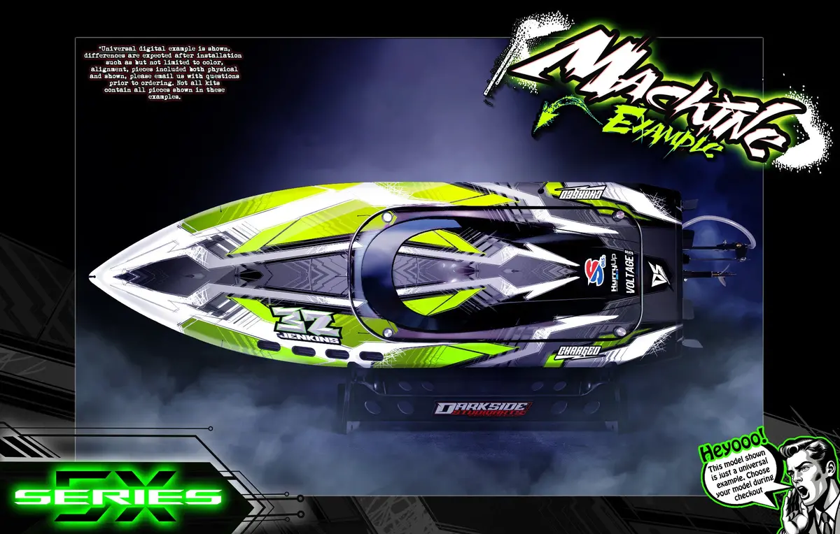'Series 5X' Themed Graphics Skin Kit Fits Pro Boat® | Blackjack | Impulse | Jetstream | React | Recoil | Shockwave | Sonicwake | Ul-19 | Veles | Zelos 3