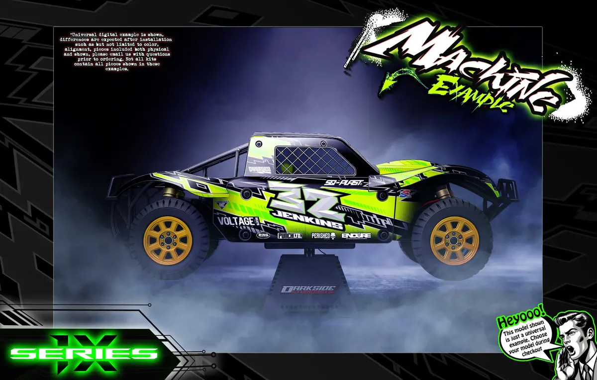 'Series 1X' Themed Graphics Kit Fits 30° North Big Flex Body | Losi® 5Ive-T | King Motor | Rovan 1