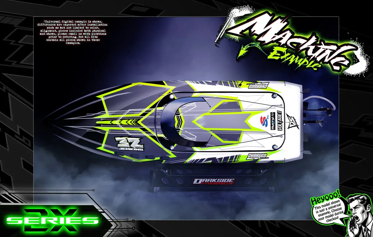'Series 2X' Themed Graphics Skin Kit Fits Streamline Rc® | Thrasher Bash Boat | V1 | V2 | V3 | G2 2