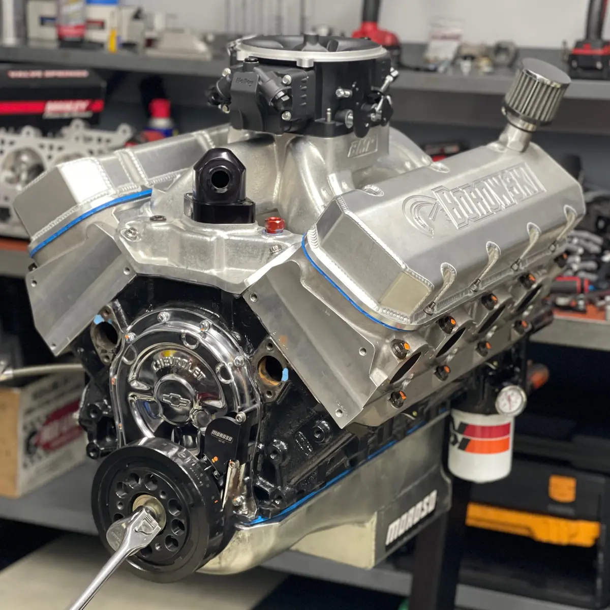 975Hp, 555Ci Bbc Engine, Naturally Aspirated, Mechanical Cam, Pump Gas, Efi 1