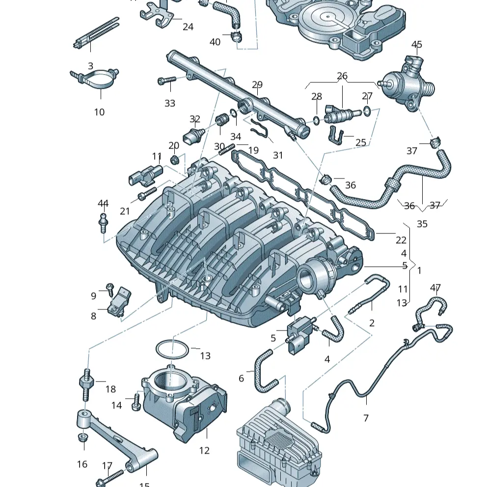 Bonded Rubber Bush 06H121273d - Oem Intake Manifold Support For Audi & Vw 1