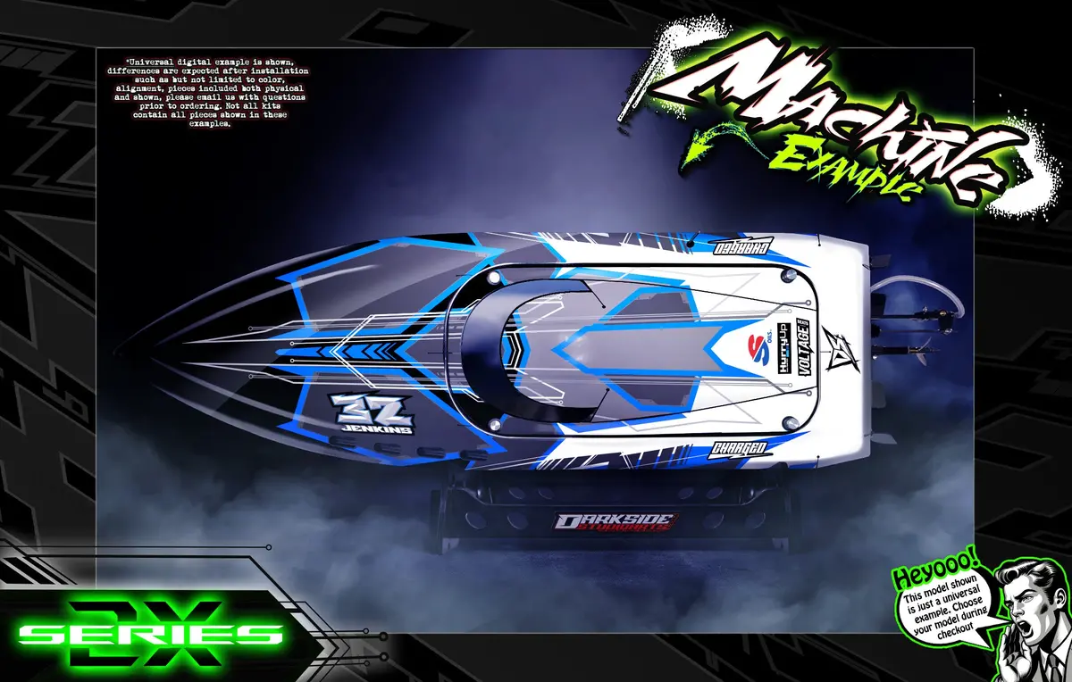'Series 2X' Themed Graphics Skin Kit Fits Streamline Rc® | Thrasher Bash Boat | V1 | V2 | V3 | G2 3