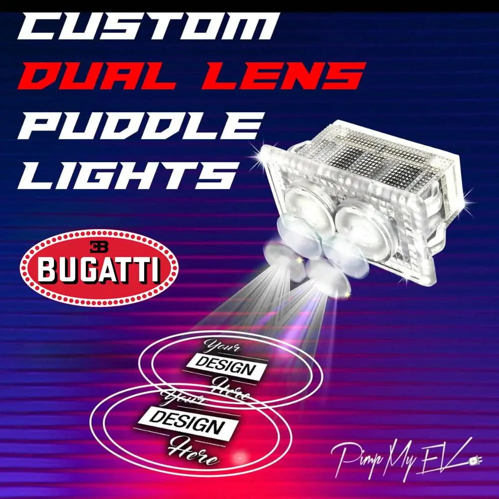 Custom Dual Lens Led Courtesy Door Projector Puddle Lights For Bugatti 1