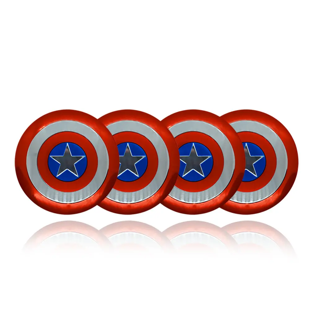 Captain America Car Center Wheel Cap Badge Aluminum Metal Sticker 1