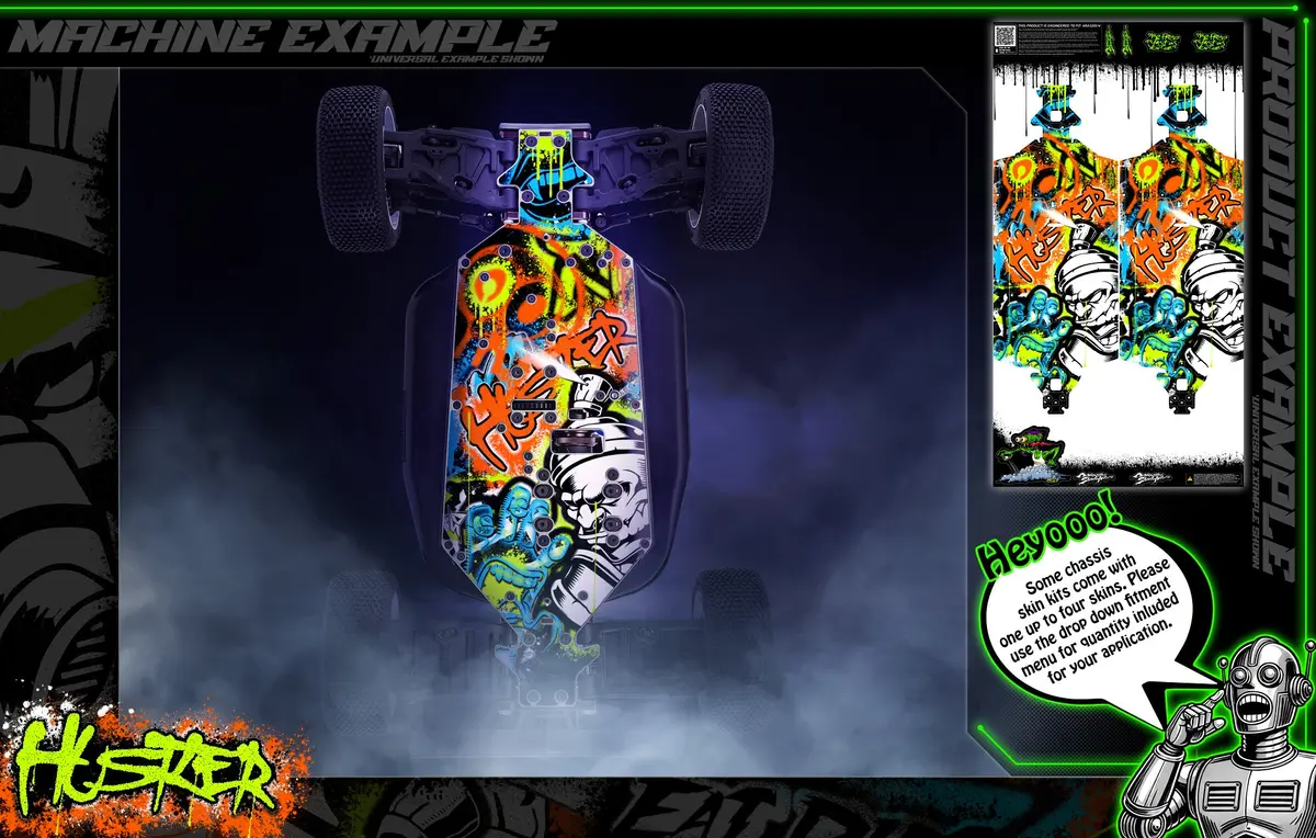 'Hustler' Themed Chassis Skin Fits Losi® Tenacity Series | Tenacity (Plastic Chassis) | Tenacity Pro (Metal Chassis) 1