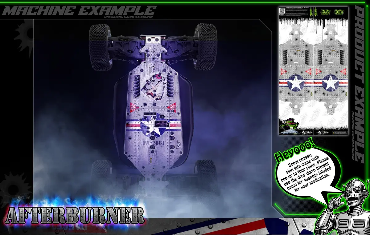 'Afterburner' Aftermarket Themed Chassis Skin Fits Traxxas® | Sledge | Sledge M2c 1