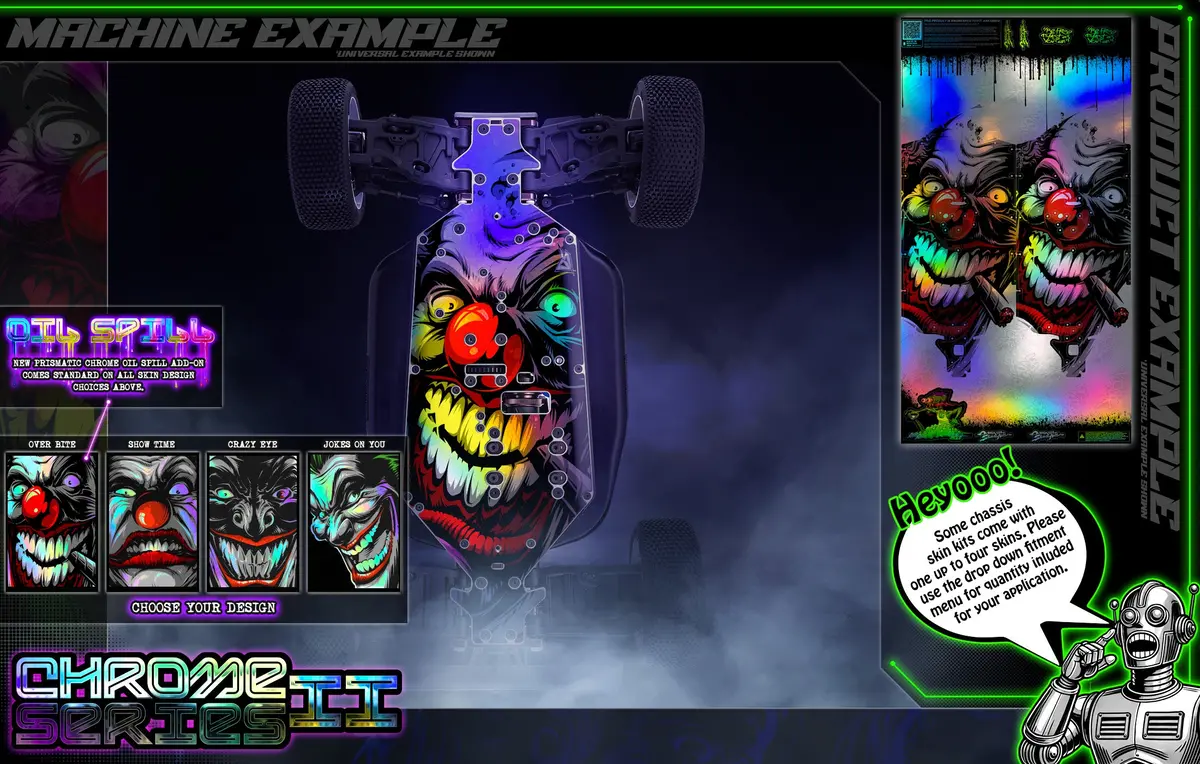 'Chrome Series I' Themed Chassis Skin Fits Losi® U4 Rock Racer Series | Lasernut | Hammer Rey | Super Lasernut 1