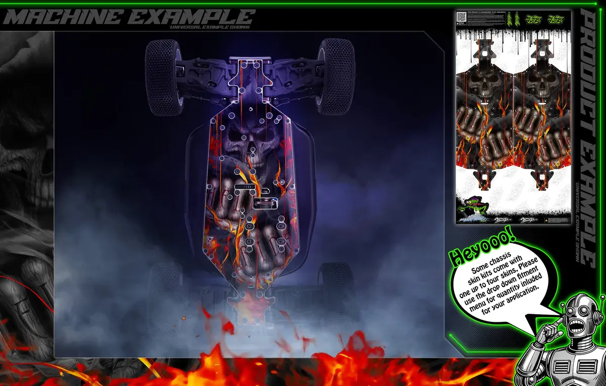 'Hell Ride' Themed Chassis Skin Fits Losi® 8Ight Nitro Series | 8Ight 4.0 1