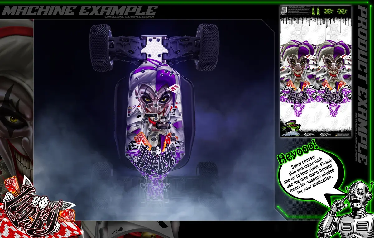 'Lucky' Themed Chassis Skin Fits Losi® 1/10 Rey Series | Rock Rey | Baja Rey | Ford Raptor Baja Rey 1