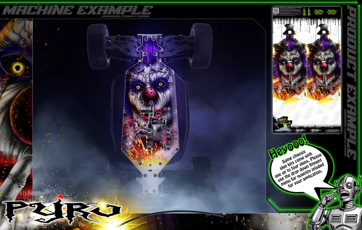 'Pyro' Themed Chassis Skin Fits Losi® Dbxl & Dbxl-E Series | Dbxl | Dbxl 2.0 | Dbxl-E | Dbxl-E 2.0 1