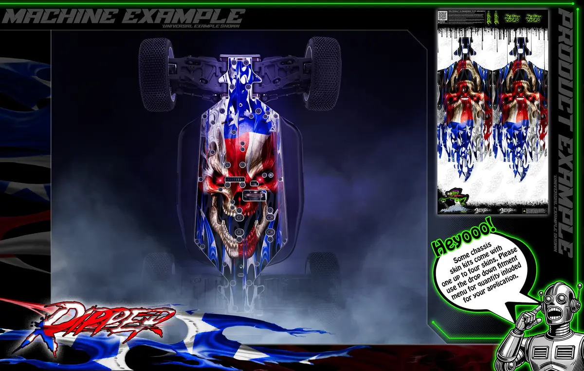 'Ripper' Themed Chassis Skin Fits Losi® 8Ight-E Series | 8Ight-E 4.0 | 8Ight-E Rtr | 8Ight-T/E 1