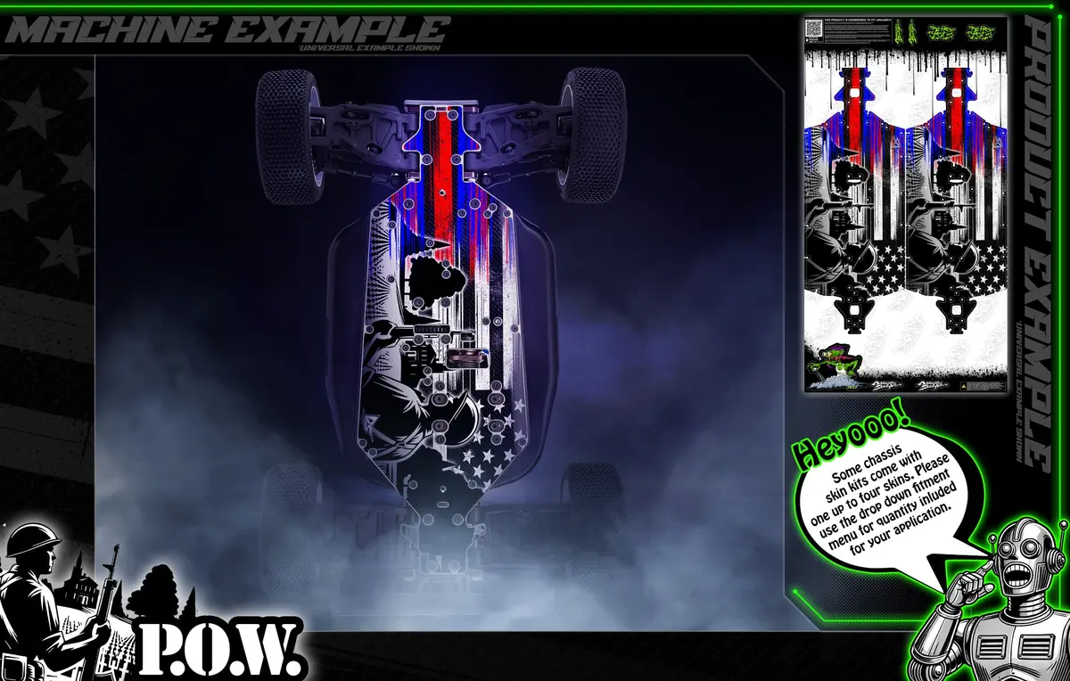 'Pow' Themed Chassis Skin Fits Arrma® 6S Series | Kraton | Outcast | Notorious | Talion | Typhon | Tlr Tuned |Senton 1