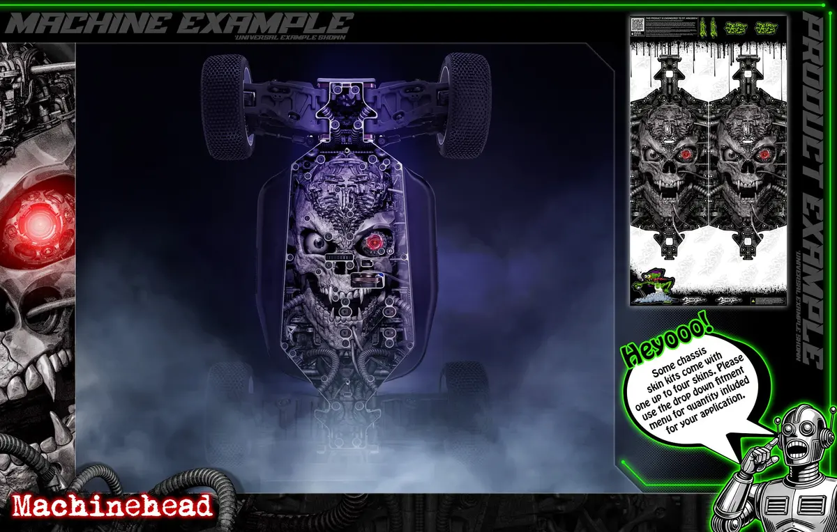 'Machinehead' Themed Chassis Skin Fits Losi® Ten Series | Ten-Scte | 2.0 | 3.0 | Ten-Scbe 1