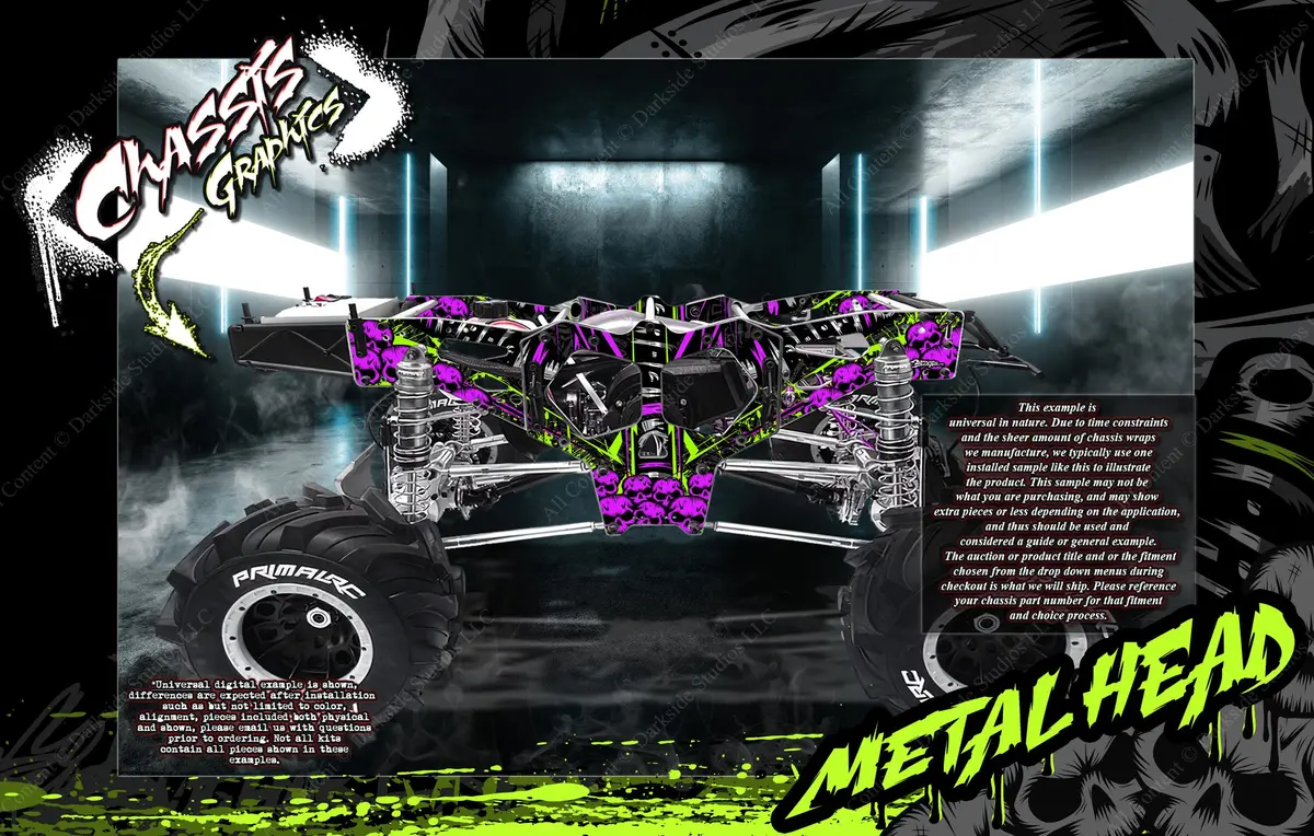'Metal Head' Chassis Skin Accessory Hop-Up For Primal Rc Raminator Truck Fits #Prrmt022 #Prrmt021 #Prrmt020 1