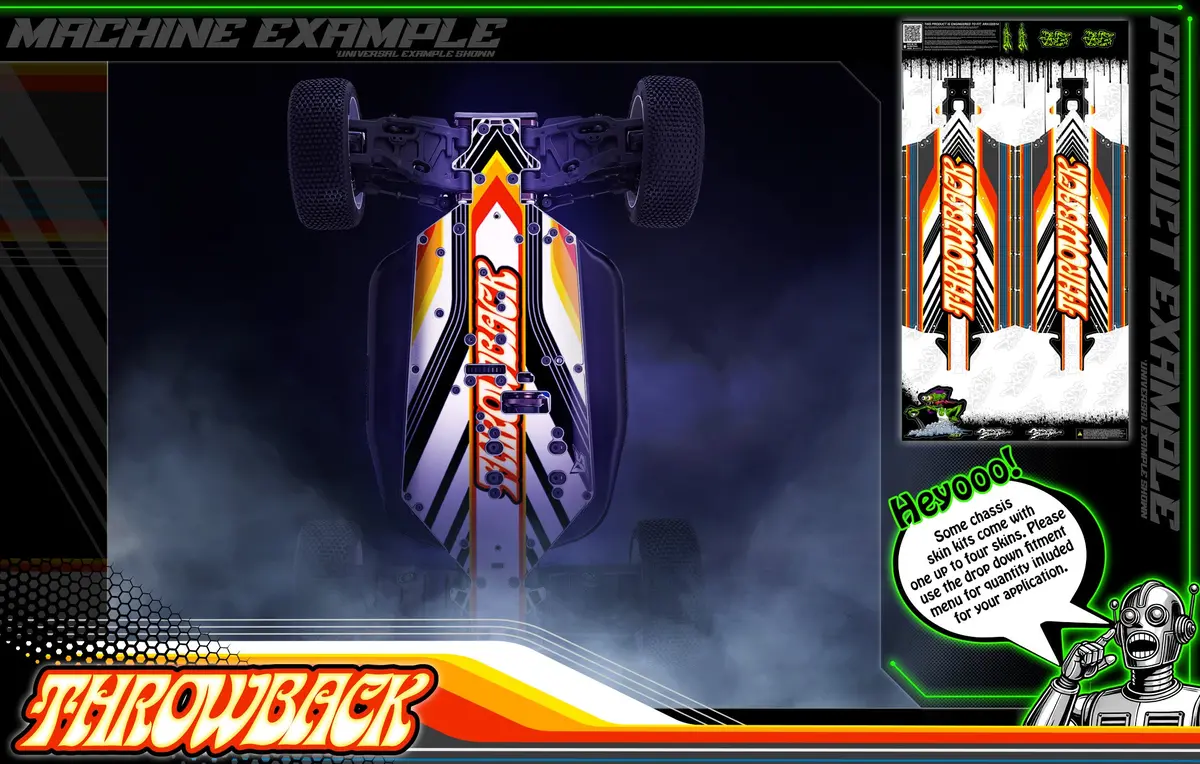'Throwback' Aftermarket Themed Chassis Skin Fits Traxxas® | Drag Slash | Mudboss | Slash 2Wd | Slash 2Wd Lcg | Slash 4Wd | Slash 4Wd Lcg 1