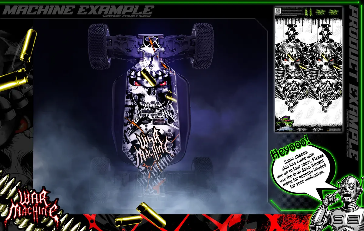 'War Machine' Themed Chassis Skin Fits Losi® 3Xl-E Series | Lst 3Xl-E 1