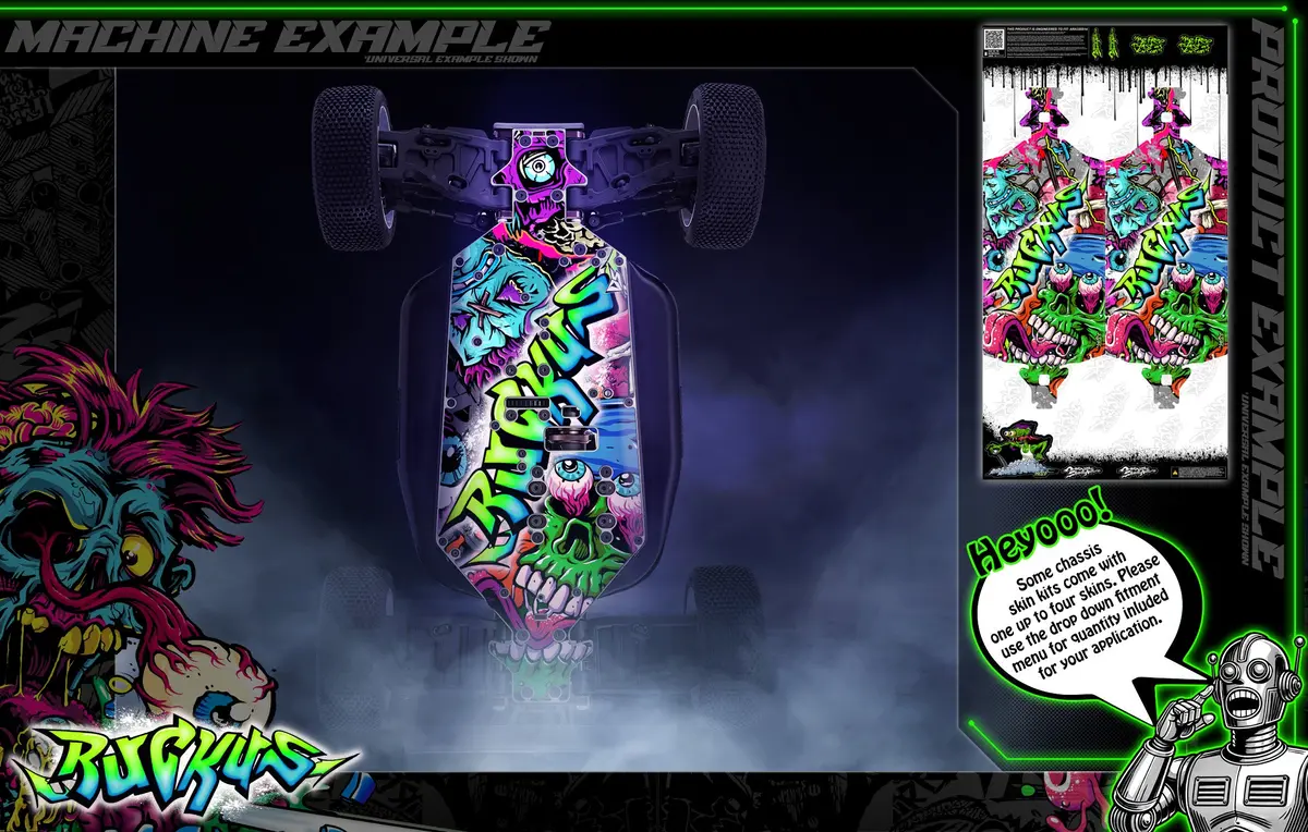 'Ruckus' Themed Chassis Skin Fits Losi® Super Rey Series | Super Rock Rey | Super Rock Rey V2 | Super Baja Rey | Super Baja Rey 2.0 1