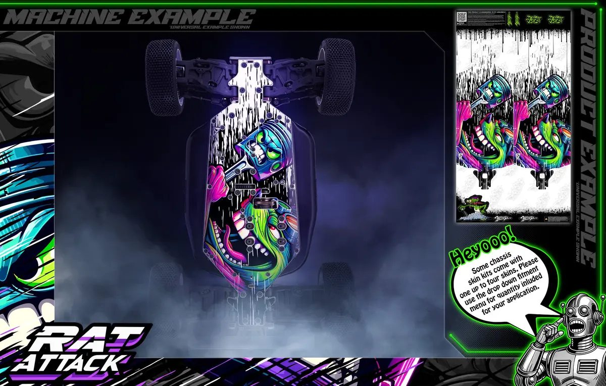 'Rat Attack' Themed Chassis Skin Fits Losi® Super Rey Series | Super Rock Rey | Super Rock Rey V2 | Super Baja Rey | Super Baja Rey 2.0 1