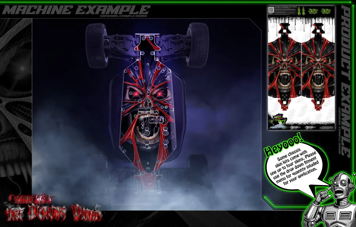 'The Demons Within' Themed Chassis Skin Fits Kyosho Inferno Series | Mp10 Mp10t Mp10e | Mp9 Tki Tki4 Evo | Gt2 Gt3 | Neo St 3.0 1