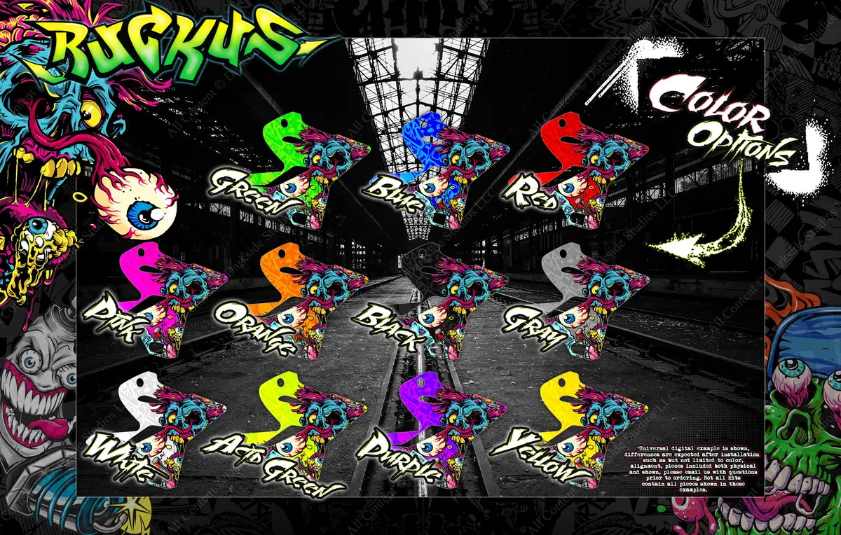 'Ruckus' Themed Chassis Skin Fits Team Corally Series | Asuga Xlr | Kagama & Xp | Sketer | Syncro-4 | Python | Radix | Dementor | Jambo | Kronos | Muraco | Punisher | Shogun 2