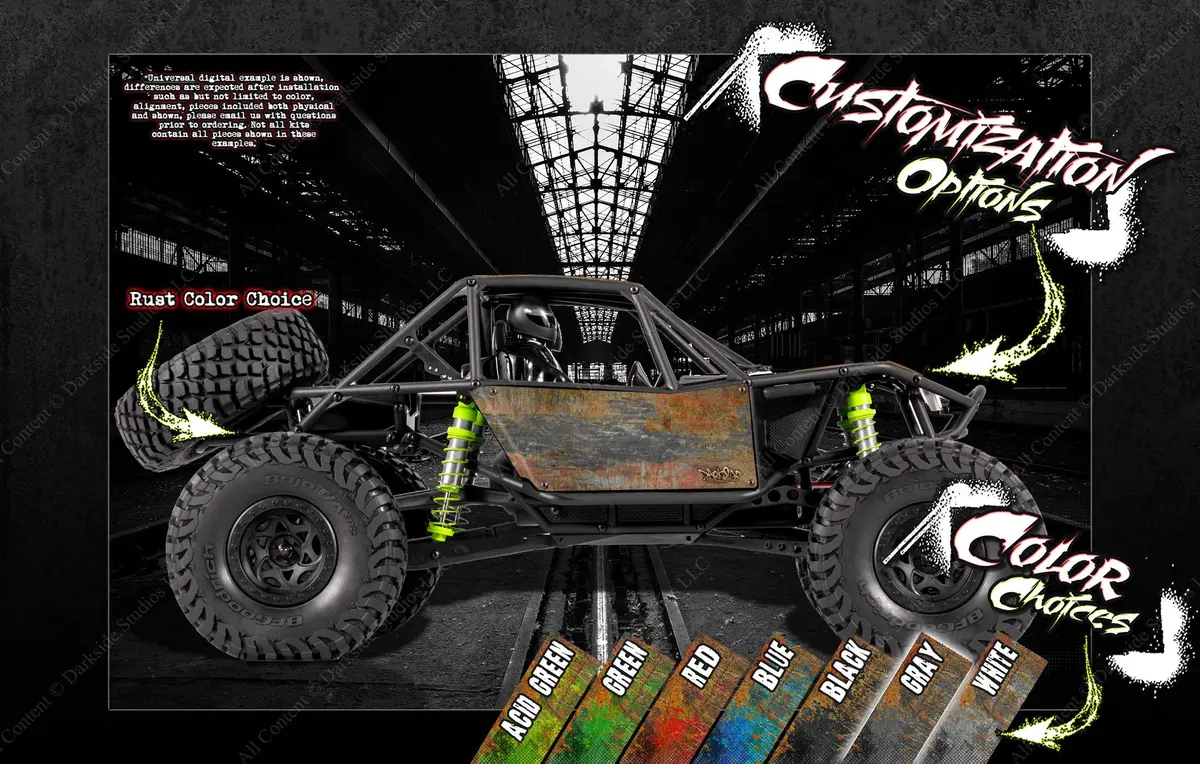 'Rust' Series Skin Hop Up Wrap Fits Axial Wraith / Spawn / Jeep / Deadbolt / Rr10 Bomber Exo 1