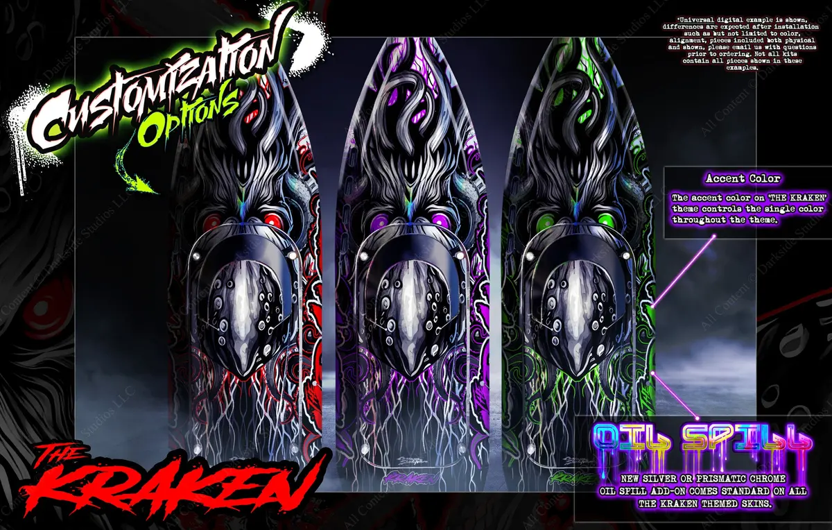 'The Kraken' Customizable Wrap Skin Graphics Fits Gt Bodies Series Bandit, Mini-B, Mudboss, Late Model, Hackfab Edm 2