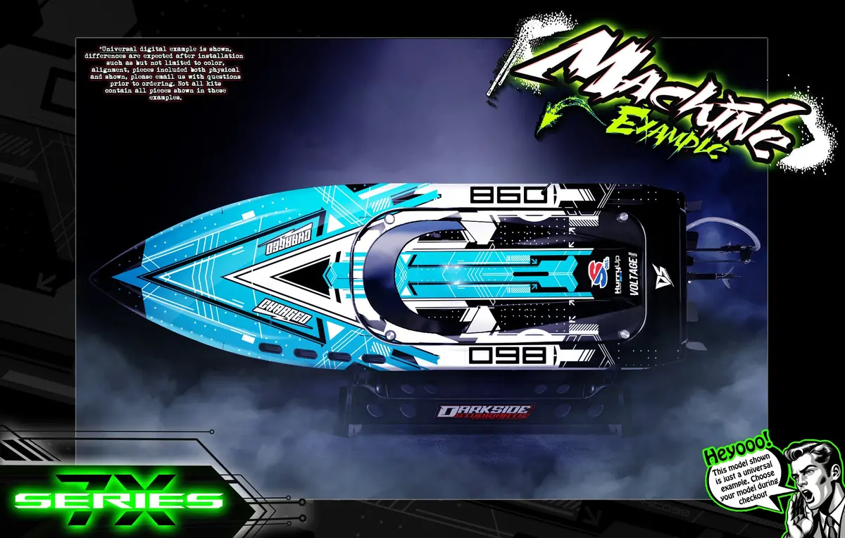 'Series 7X' Themed Graphics Skin Kit Fits Streamline Rc® | Thrasher Bash Boat | V1 | V2 | V3 | G2 1