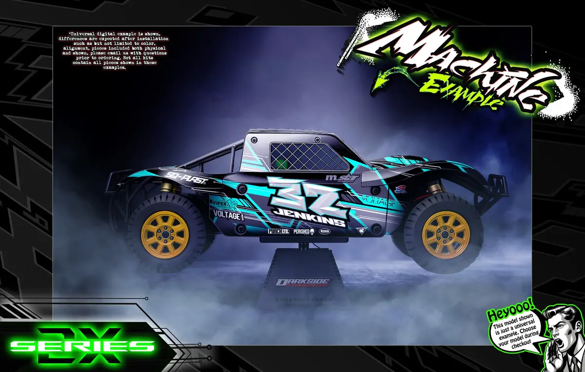 'Series 2X' Themed Graphics Kit Fits 30° North Big Flex Body | Losi® 5Ive-T | King Motor | Rovan 1