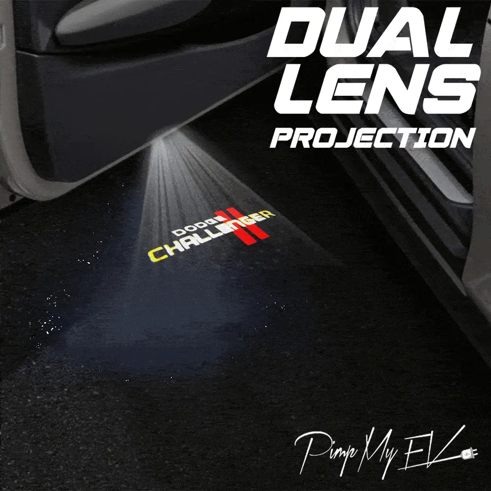 Dodge Challenger 3Rd Gen Dynamic Dual Lens Premium Door Puddle Lights Multiple Designs 2008-2023 1