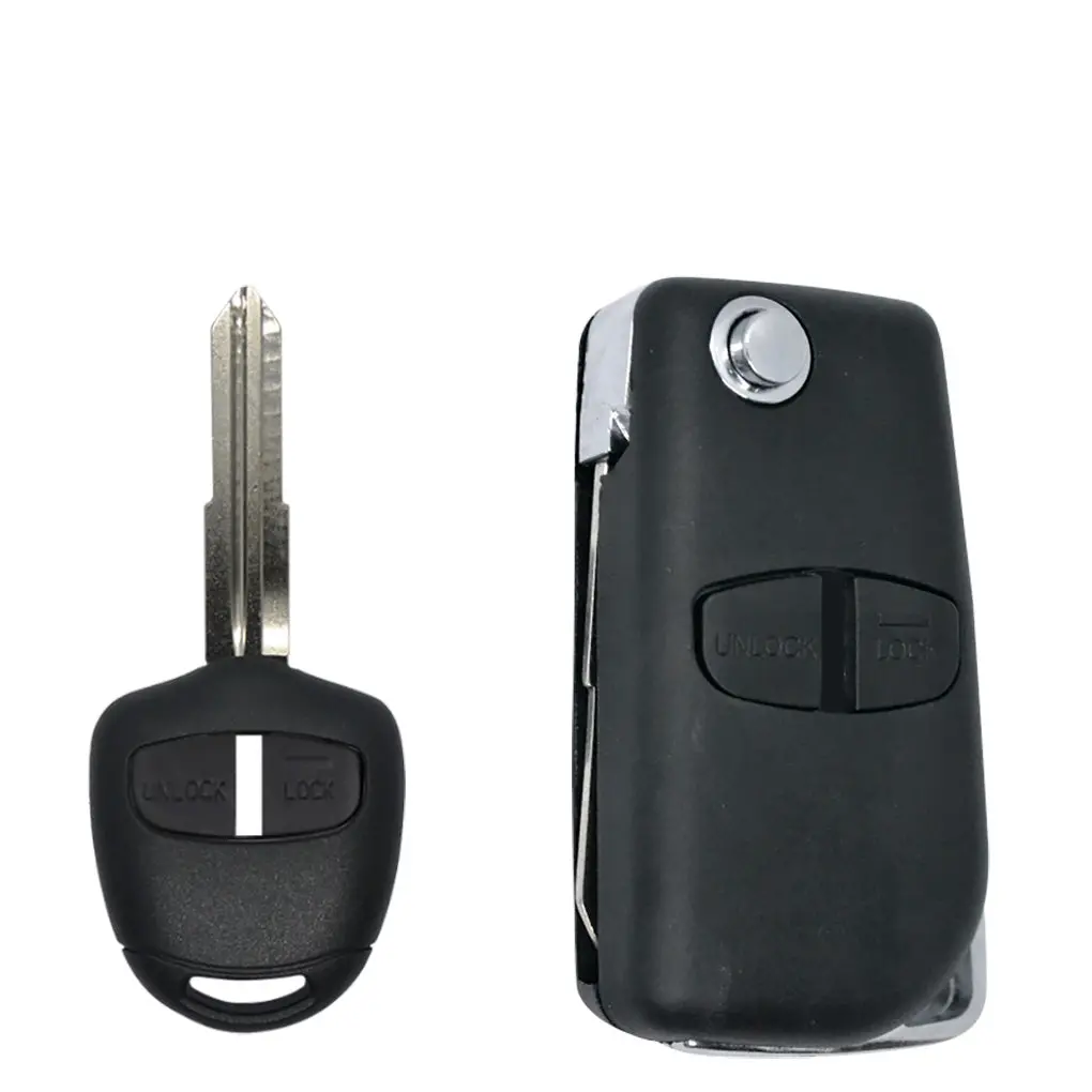2 Button Remote Flip Key Fob Shell Case For Mitsubishi 1