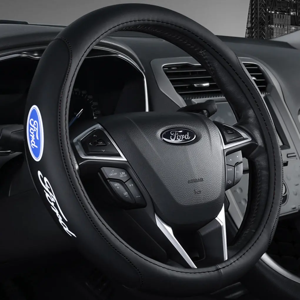 Ford Racing Pvc Leather Steering Wheel Cover Fits Most Japanese Cars (High Quality) 1