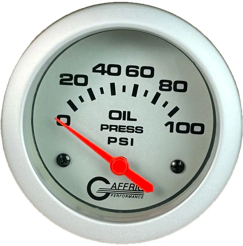 Gaffrig Part #11002 2 5/8 Inch Electric Oil Pressure Marine Boat 0-100 Psi - Includes Sender Platinum 1