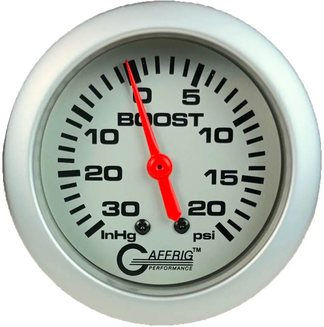 Gaffrig Part #11012 2 5/8 Inch Mechanical Vacuum 0-30 Hg/Boost 0-20 Psi Marine Boat Gauge Platinum 1