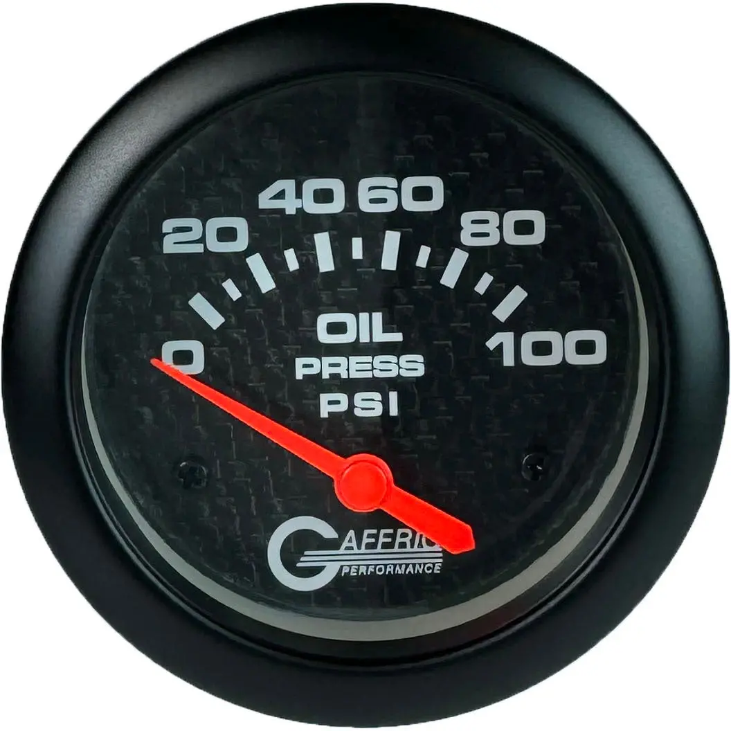 Gaffrig Part #12002 2 5/8 Inch Electric Oil Pressure Marine Boat Gauge 0-100 Psi Carbon Fiber - Includes Sender 1